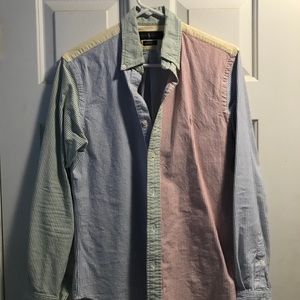 Multicolored Oxford polo button down
